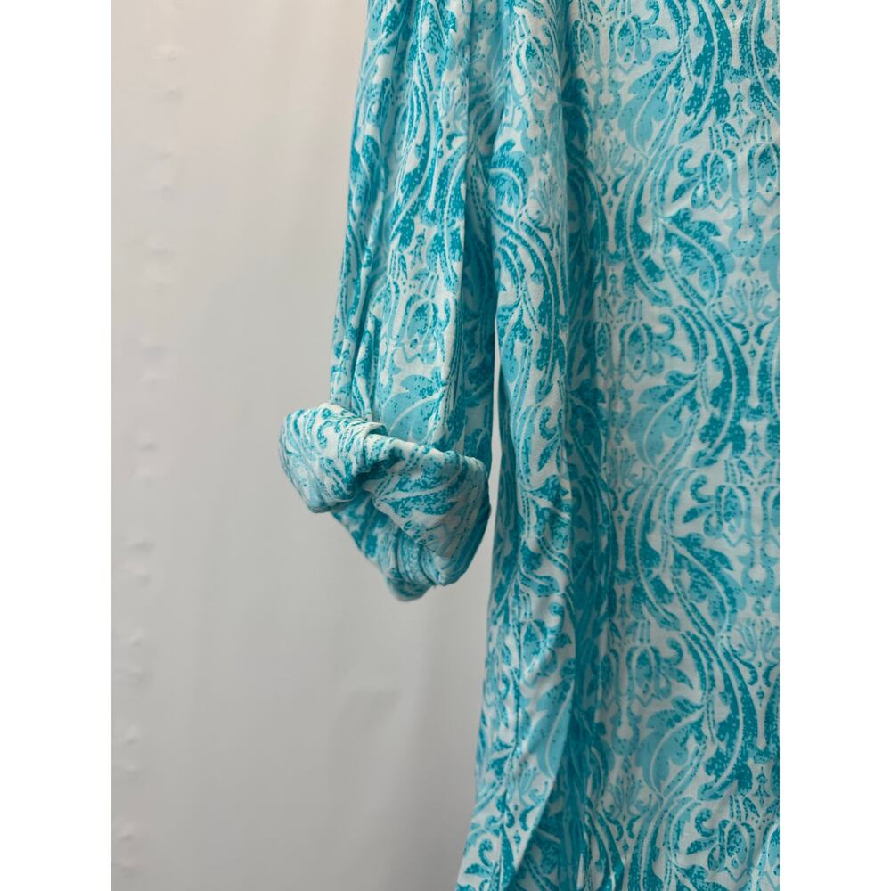 Grande & Greene Women's Green Floral Boho Peasant Tunic Top Size XL 3/4 Sleeves - Picture 5 of 6